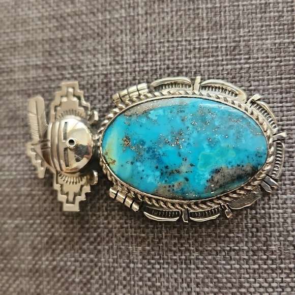 Native American Navajo NWOT Kachina Turquoise Pendant by Bennie Ration 💙🎁🩶 - Picture 2 of 14